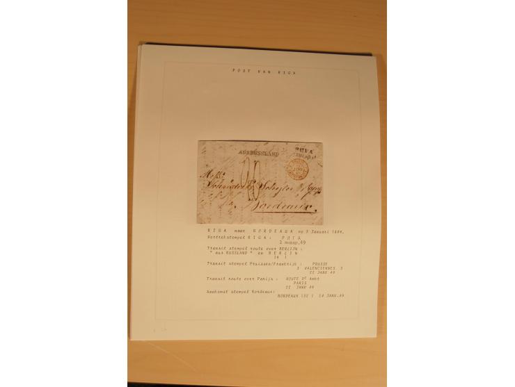 1762/1917, Die Postverbindungen von und nach Riga, Sammlung mit Briefen, Karten und Ganzsachen, dabei die Stempel Rigas ab 17