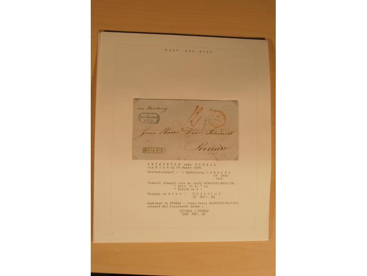 1762/1917, Die Postverbindungen von und nach Riga, Sammlung mit Briefen, Karten und Ganzsachen, dabei die Stempel Rigas ab 17