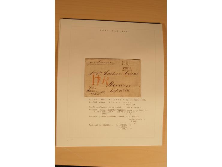 1762/1917, Die Postverbindungen von und nach Riga, Sammlung mit Briefen, Karten und Ganzsachen, dabei die Stempel Rigas ab 17