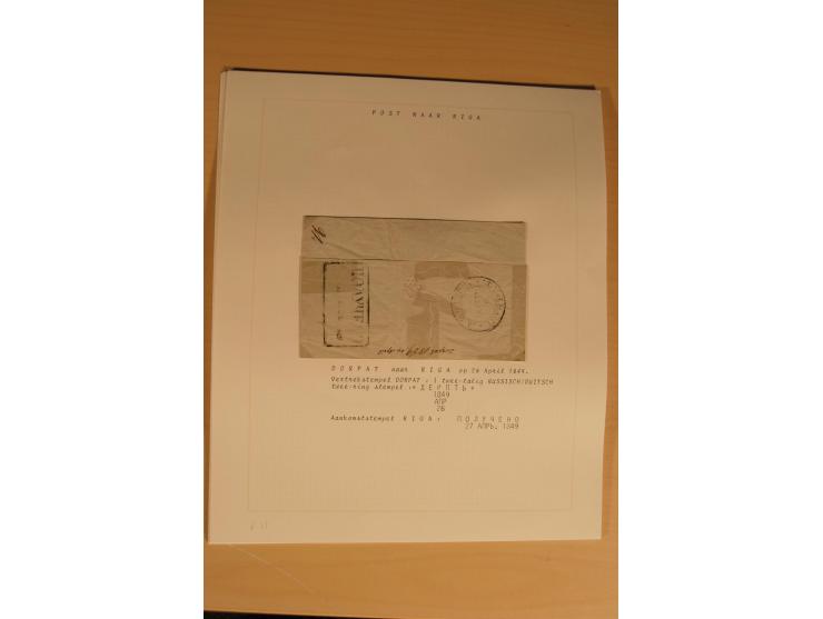 1762/1917, Die Postverbindungen von und nach Riga, Sammlung mit Briefen, Karten und Ganzsachen, dabei die Stempel Rigas ab 17