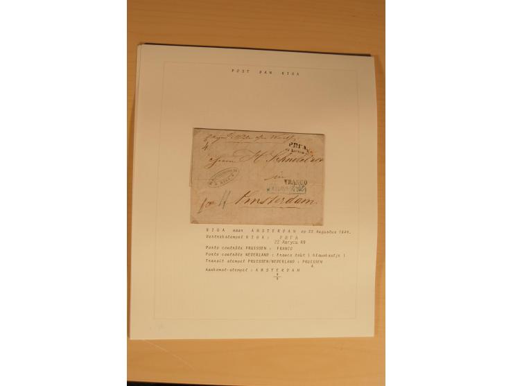 1762/1917, Die Postverbindungen von und nach Riga, Sammlung mit Briefen, Karten und Ganzsachen, dabei die Stempel Rigas ab 17