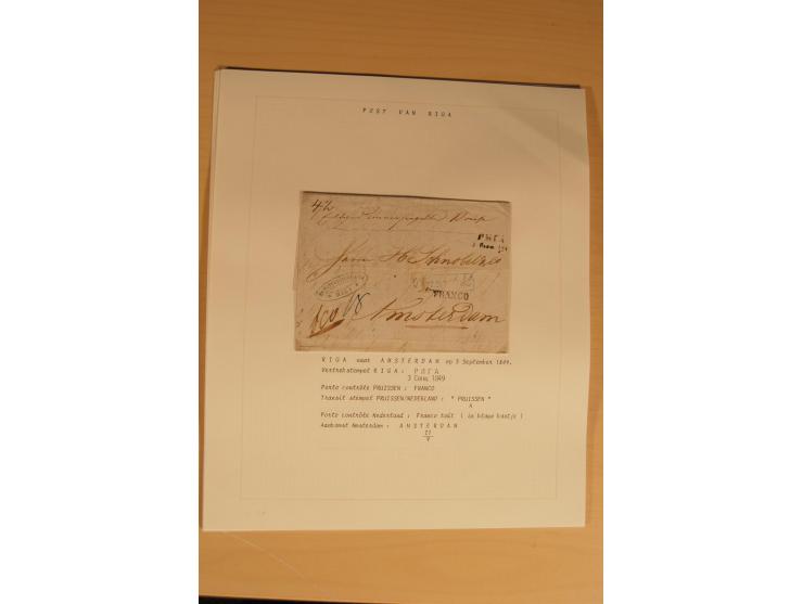 1762/1917, Die Postverbindungen von und nach Riga, Sammlung mit Briefen, Karten und Ganzsachen, dabei die Stempel Rigas ab 17