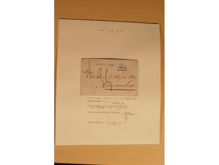 1762/1917, Die Postverbindungen von und nach Riga, Sammlung mit Briefen, Karten und Ganzsachen, dabei die Stempel Rigas ab 17