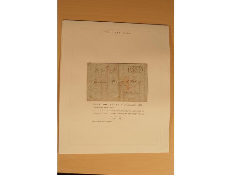 1762/1917, Die Postverbindungen von und nach Riga, Sammlung mit Briefen, Karten und Ganzsachen, dabei die Stempel Rigas ab 17