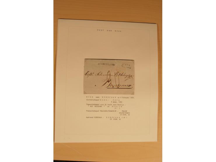 1762/1917, Die Postverbindungen von und nach Riga, Sammlung mit Briefen, Karten und Ganzsachen, dabei die Stempel Rigas ab 17