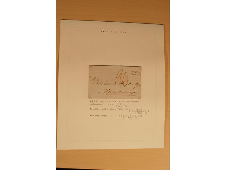 1762/1917, Die Postverbindungen von und nach Riga, Sammlung mit Briefen, Karten und Ganzsachen, dabei die Stempel Rigas ab 17