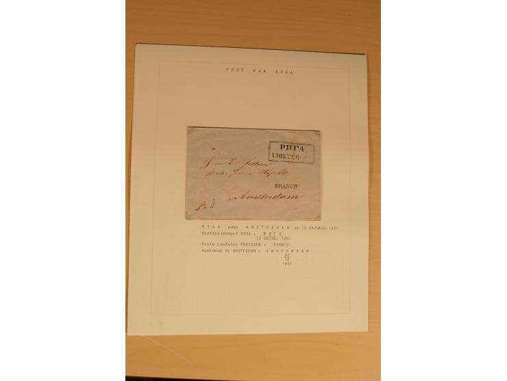 1762/1917, Die Postverbindungen von und nach Riga, Sammlung mit Briefen, Karten und Ganzsachen, dabei die Stempel Rigas ab 17