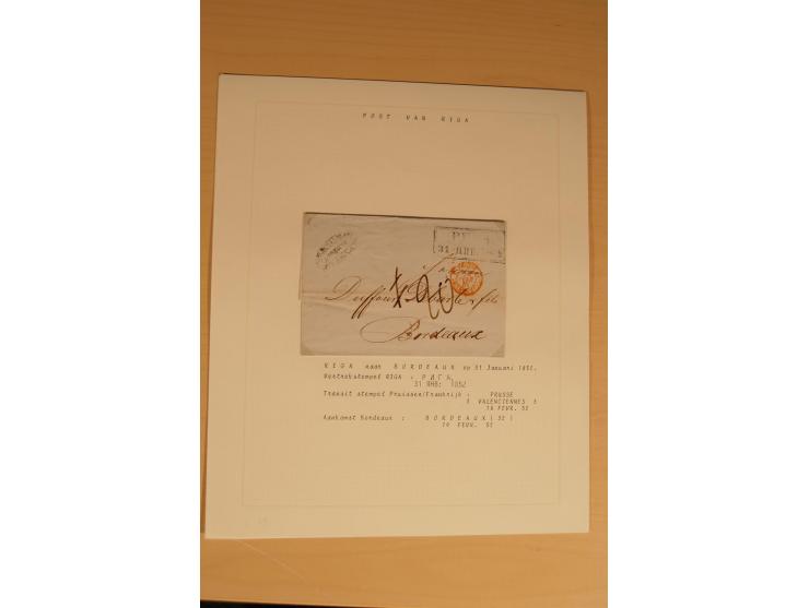 1762/1917, Die Postverbindungen von und nach Riga, Sammlung mit Briefen, Karten und Ganzsachen, dabei die Stempel Rigas ab 17