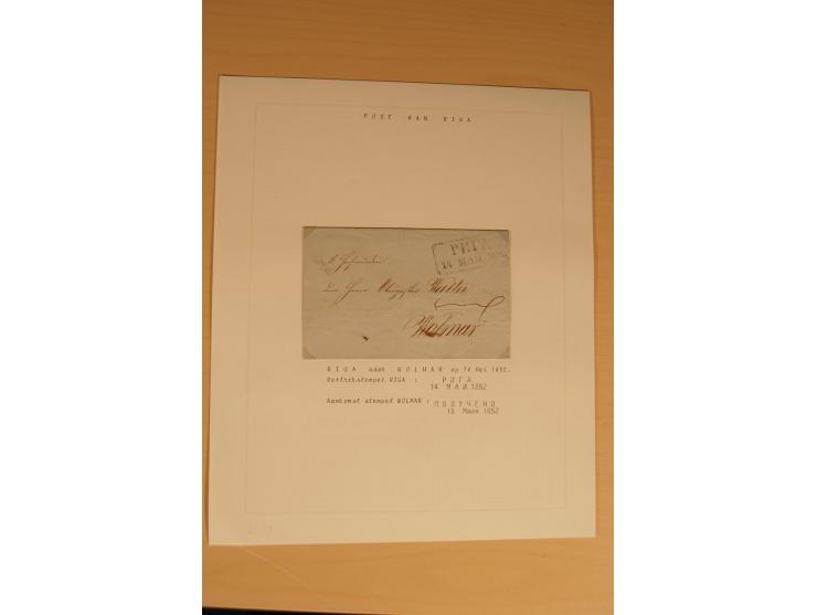 1762/1917, Die Postverbindungen von und nach Riga, Sammlung mit Briefen, Karten und Ganzsachen, dabei die Stempel Rigas ab 17