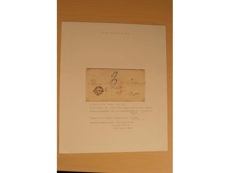1762/1917, Die Postverbindungen von und nach Riga, Sammlung mit Briefen, Karten und Ganzsachen, dabei die Stempel Rigas ab 17