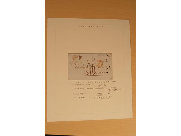 1762/1917, Die Postverbindungen von und nach Riga, Sammlung mit Briefen, Karten und Ganzsachen, dabei die Stempel Rigas ab 17
