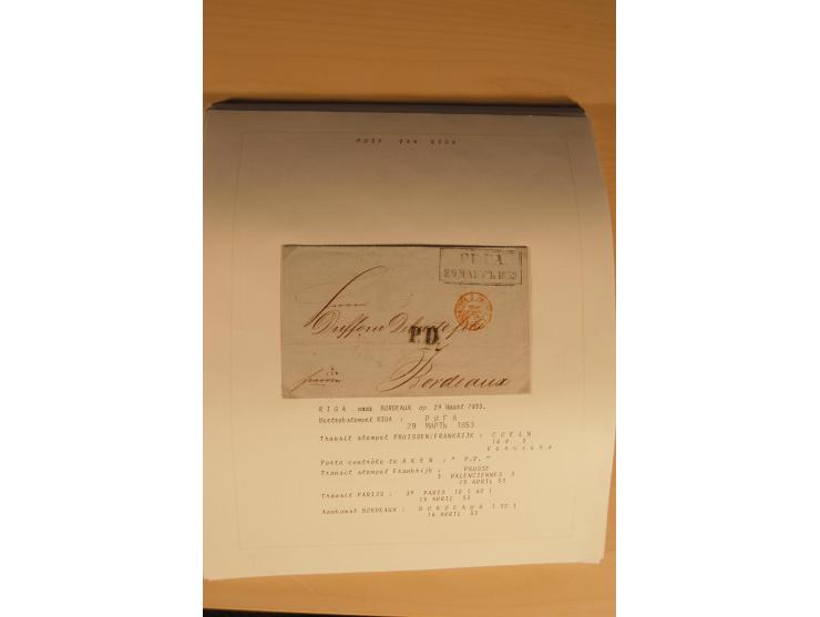 1762/1917, Die Postverbindungen von und nach Riga, Sammlung mit Briefen, Karten und Ganzsachen, dabei die Stempel Rigas ab 17