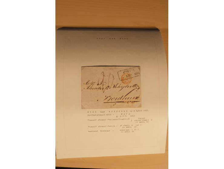 1762/1917, Die Postverbindungen von und nach Riga, Sammlung mit Briefen, Karten und Ganzsachen, dabei die Stempel Rigas ab 17