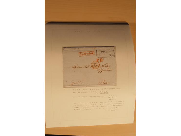 1762/1917, Die Postverbindungen von und nach Riga, Sammlung mit Briefen, Karten und Ganzsachen, dabei die Stempel Rigas ab 17