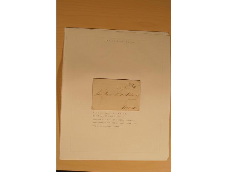 1762/1917, Die Postverbindungen von und nach Riga, Sammlung mit Briefen, Karten und Ganzsachen, dabei die Stempel Rigas ab 17