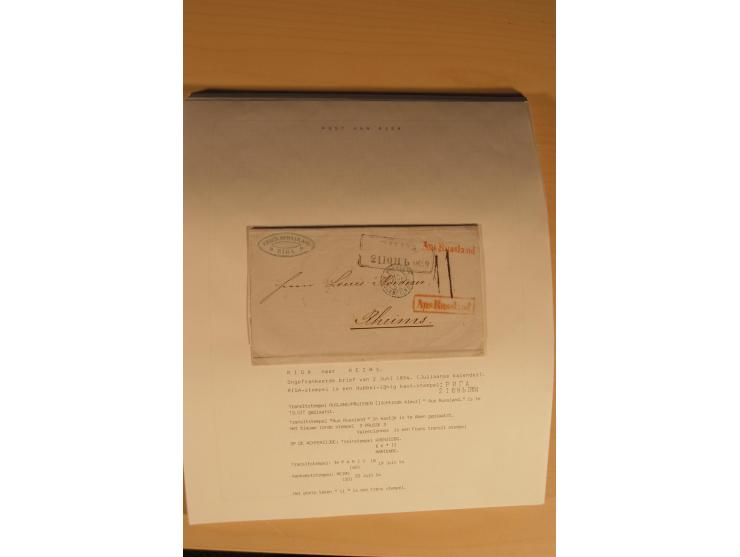 1762/1917, Die Postverbindungen von und nach Riga, Sammlung mit Briefen, Karten und Ganzsachen, dabei die Stempel Rigas ab 17