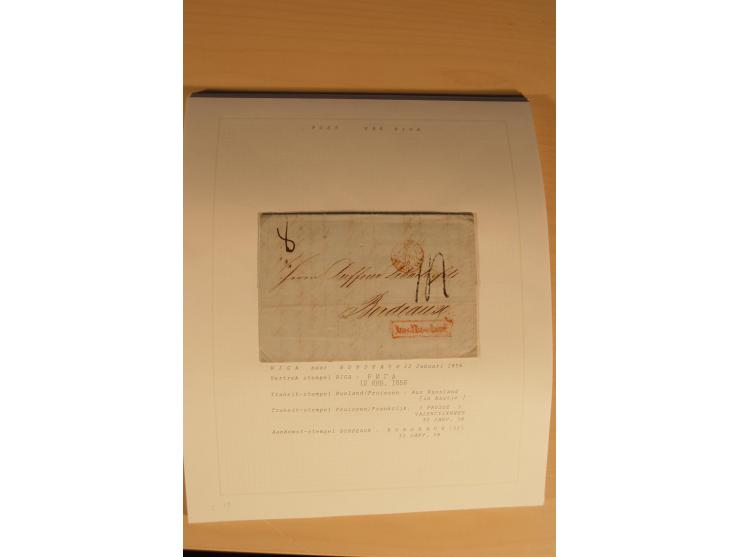 1762/1917, Die Postverbindungen von und nach Riga, Sammlung mit Briefen, Karten und Ganzsachen, dabei die Stempel Rigas ab 17