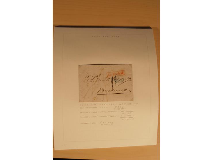 1762/1917, Die Postverbindungen von und nach Riga, Sammlung mit Briefen, Karten und Ganzsachen, dabei die Stempel Rigas ab 17