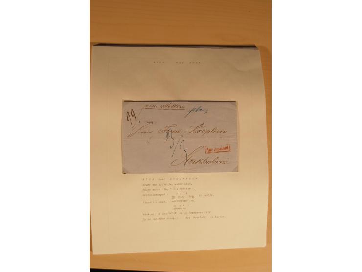 1762/1917, Die Postverbindungen von und nach Riga, Sammlung mit Briefen, Karten und Ganzsachen, dabei die Stempel Rigas ab 17
