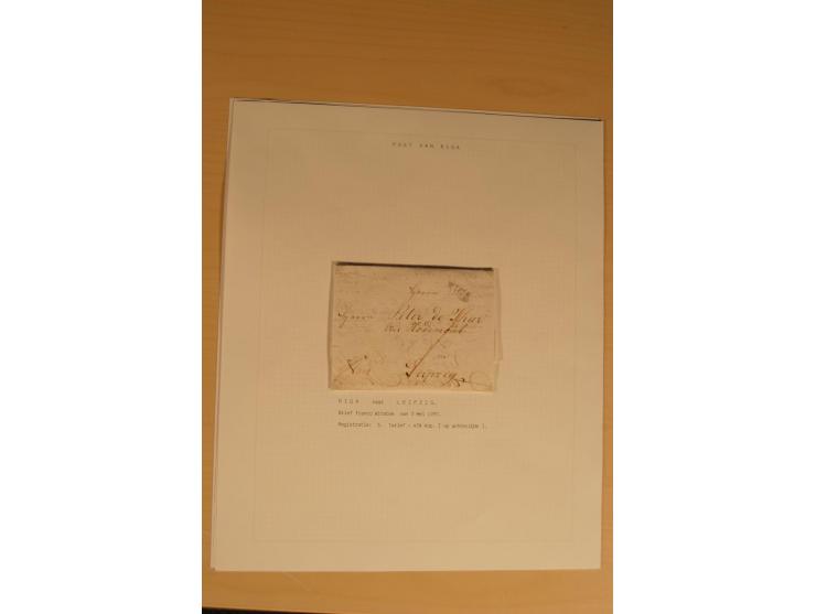 1762/1917, Die Postverbindungen von und nach Riga, Sammlung mit Briefen, Karten und Ganzsachen, dabei die Stempel Rigas ab 17
