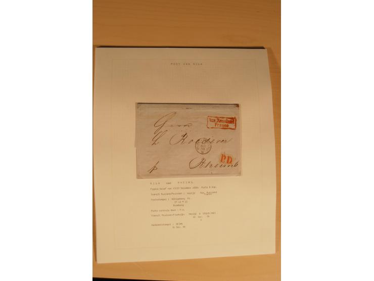 1762/1917, Die Postverbindungen von und nach Riga, Sammlung mit Briefen, Karten und Ganzsachen, dabei die Stempel Rigas ab 17