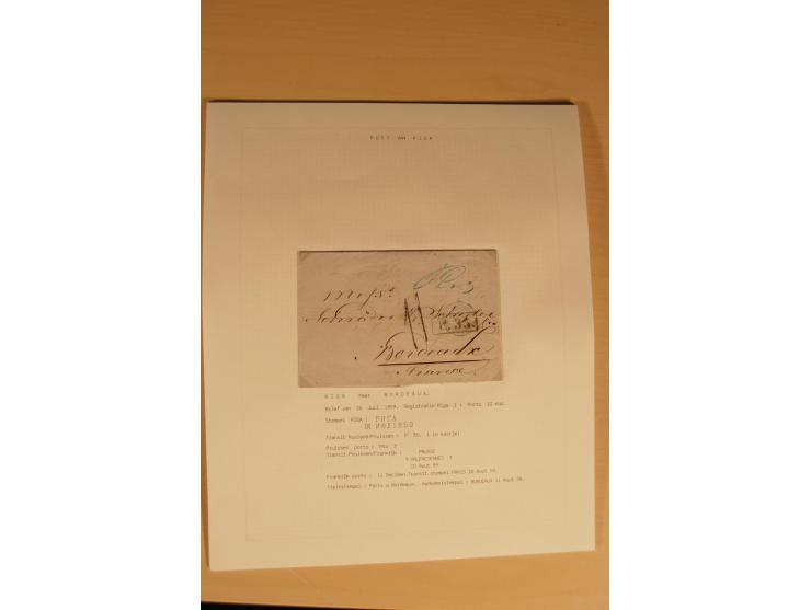 1762/1917, Die Postverbindungen von und nach Riga, Sammlung mit Briefen, Karten und Ganzsachen, dabei die Stempel Rigas ab 17