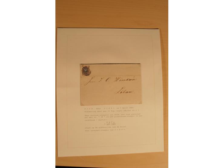 1762/1917, Die Postverbindungen von und nach Riga, Sammlung mit Briefen, Karten und Ganzsachen, dabei die Stempel Rigas ab 17