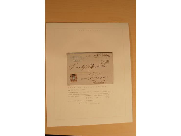 1762/1917, Die Postverbindungen von und nach Riga, Sammlung mit Briefen, Karten und Ganzsachen, dabei die Stempel Rigas ab 17