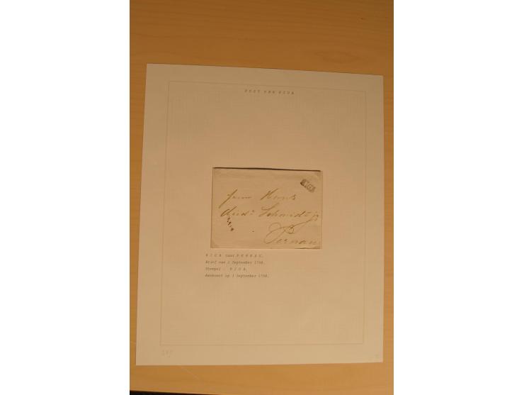 1762/1917, Die Postverbindungen von und nach Riga, Sammlung mit Briefen, Karten und Ganzsachen, dabei die Stempel Rigas ab 17