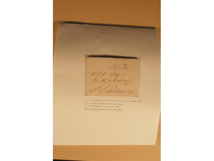 1762/1917, Die Postverbindungen von und nach Riga, Sammlung mit Briefen, Karten und Ganzsachen, dabei die Stempel Rigas ab 17