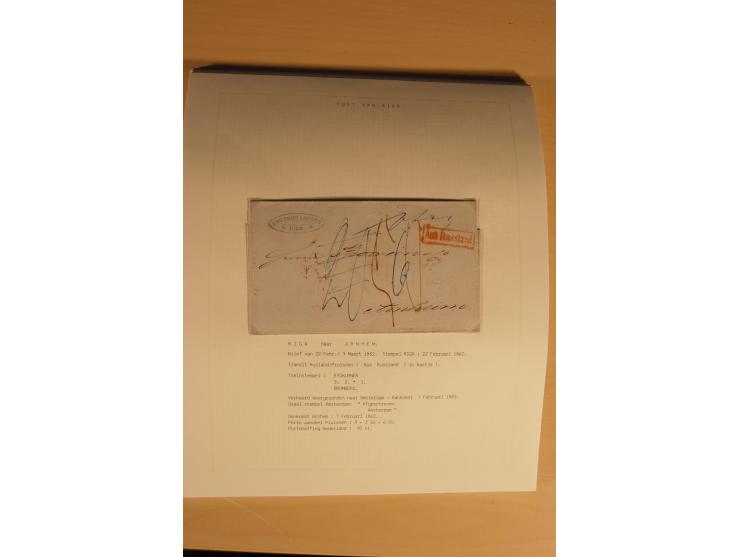 1762/1917, Die Postverbindungen von und nach Riga, Sammlung mit Briefen, Karten und Ganzsachen, dabei die Stempel Rigas ab 17