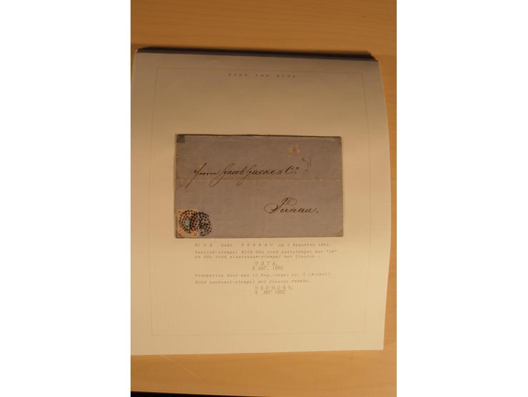 1762/1917, Die Postverbindungen von und nach Riga, Sammlung mit Briefen, Karten und Ganzsachen, dabei die Stempel Rigas ab 17