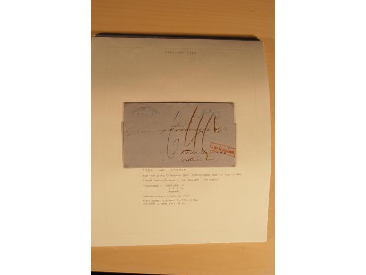 1762/1917, Die Postverbindungen von und nach Riga, Sammlung mit Briefen, Karten und Ganzsachen, dabei die Stempel Rigas ab 17