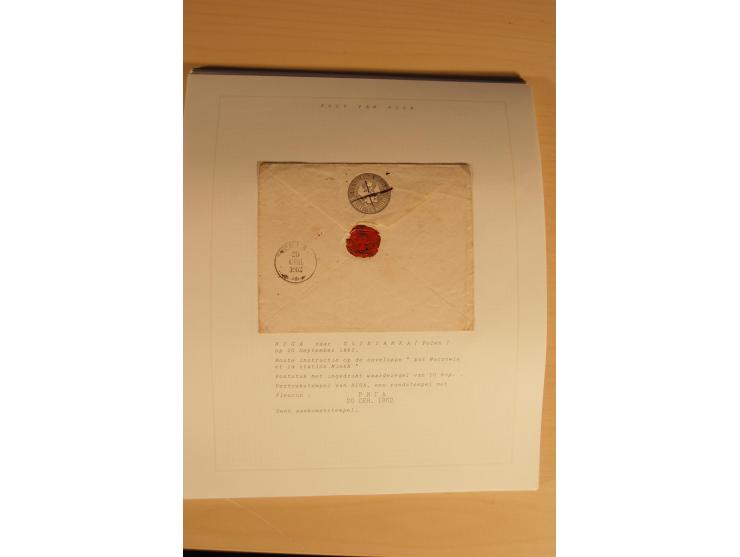 1762/1917, Die Postverbindungen von und nach Riga, Sammlung mit Briefen, Karten und Ganzsachen, dabei die Stempel Rigas ab 17