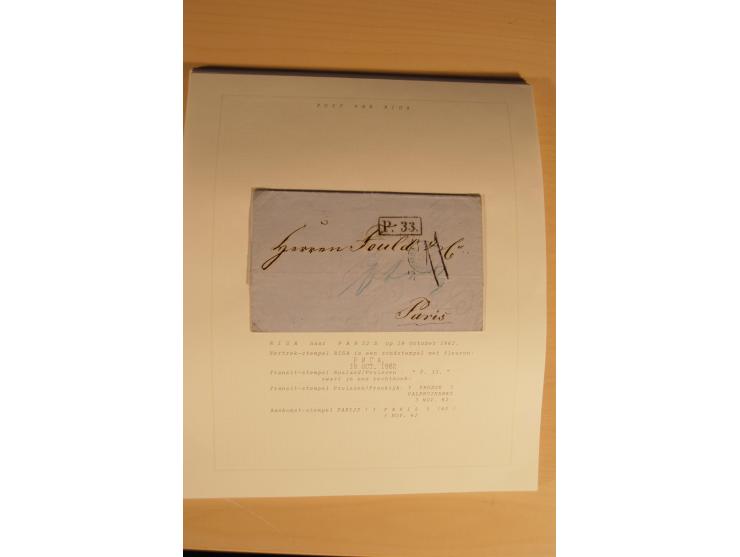 1762/1917, Die Postverbindungen von und nach Riga, Sammlung mit Briefen, Karten und Ganzsachen, dabei die Stempel Rigas ab 17