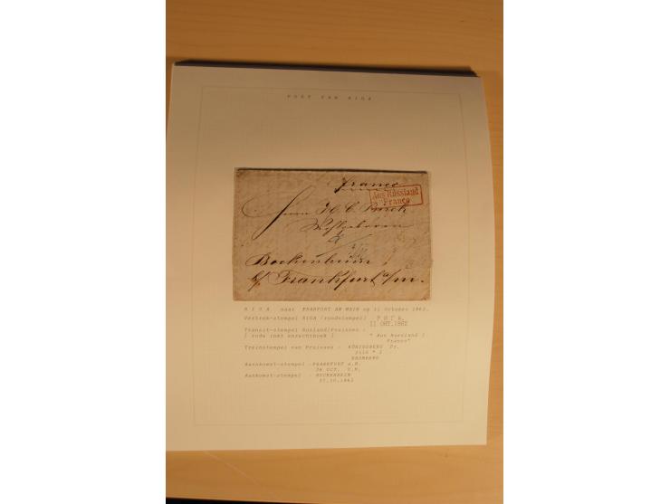 1762/1917, Die Postverbindungen von und nach Riga, Sammlung mit Briefen, Karten und Ganzsachen, dabei die Stempel Rigas ab 17