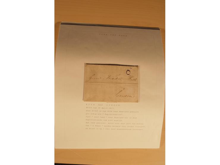 1762/1917, Die Postverbindungen von und nach Riga, Sammlung mit Briefen, Karten und Ganzsachen, dabei die Stempel Rigas ab 17