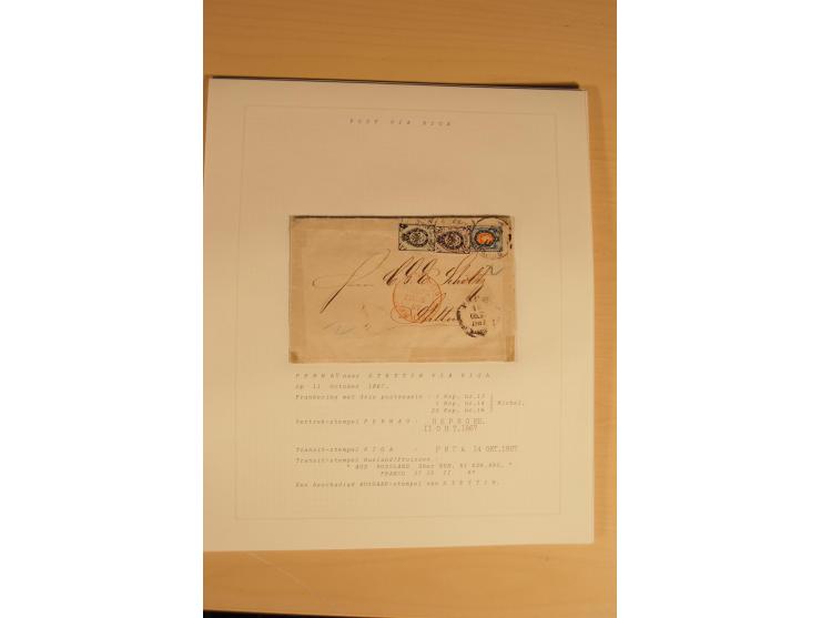 1762/1917, Die Postverbindungen von und nach Riga, Sammlung mit Briefen, Karten und Ganzsachen, dabei die Stempel Rigas ab 17