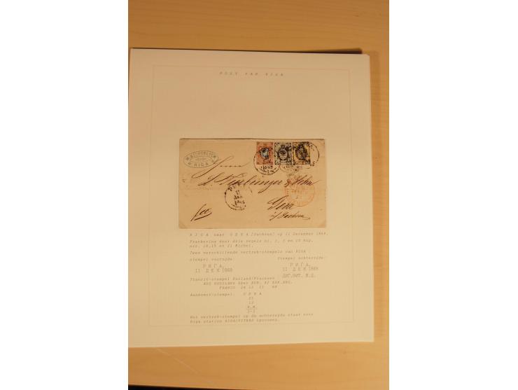 1762/1917, Die Postverbindungen von und nach Riga, Sammlung mit Briefen, Karten und Ganzsachen, dabei die Stempel Rigas ab 17