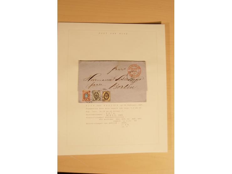 1762/1917, Die Postverbindungen von und nach Riga, Sammlung mit Briefen, Karten und Ganzsachen, dabei die Stempel Rigas ab 17