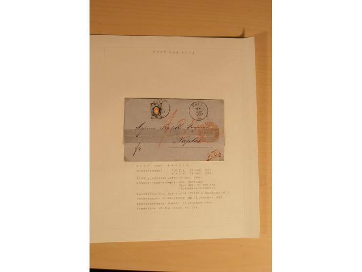 1762/1917, Die Postverbindungen von und nach Riga, Sammlung mit Briefen, Karten und Ganzsachen, dabei die Stempel Rigas ab 17