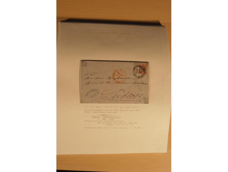 1762/1917, Die Postverbindungen von und nach Riga, Sammlung mit Briefen, Karten und Ganzsachen, dabei die Stempel Rigas ab 17