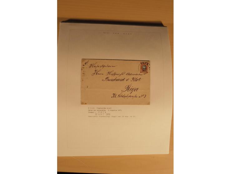 1762/1917, Die Postverbindungen von und nach Riga, Sammlung mit Briefen, Karten und Ganzsachen, dabei die Stempel Rigas ab 17