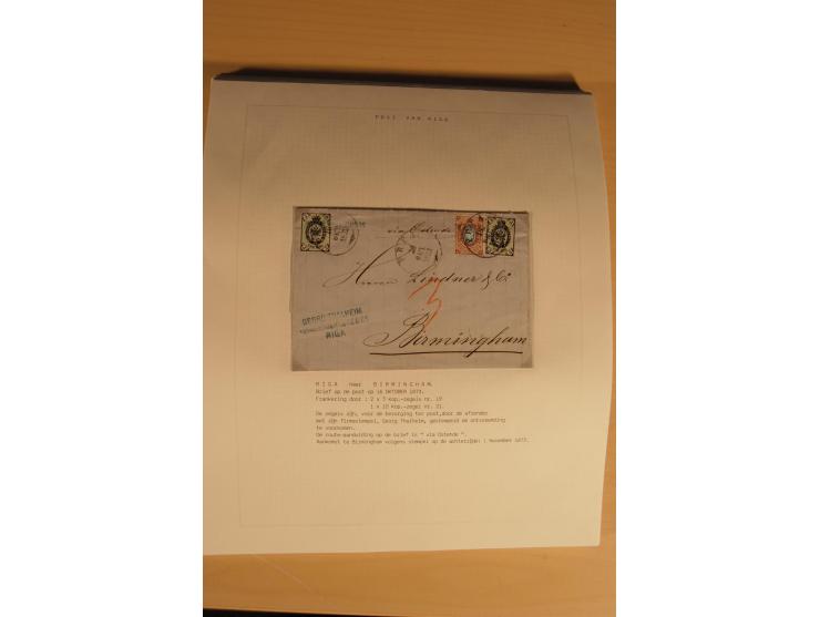 1762/1917, Die Postverbindungen von und nach Riga, Sammlung mit Briefen, Karten und Ganzsachen, dabei die Stempel Rigas ab 17