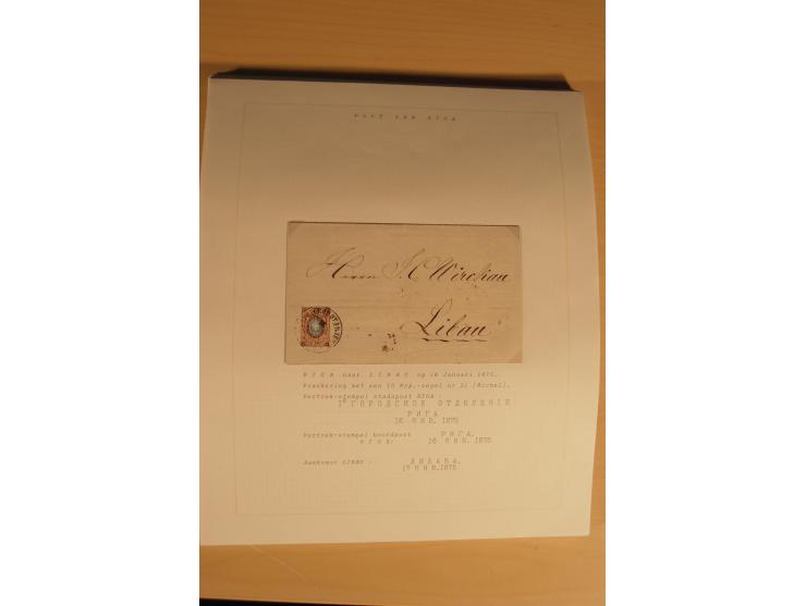 1762/1917, Die Postverbindungen von und nach Riga, Sammlung mit Briefen, Karten und Ganzsachen, dabei die Stempel Rigas ab 17