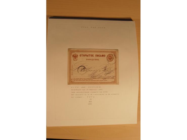 1762/1917, Die Postverbindungen von und nach Riga, Sammlung mit Briefen, Karten und Ganzsachen, dabei die Stempel Rigas ab 17