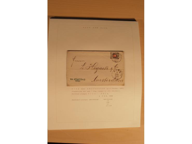 1762/1917, Die Postverbindungen von und nach Riga, Sammlung mit Briefen, Karten und Ganzsachen, dabei die Stempel Rigas ab 17