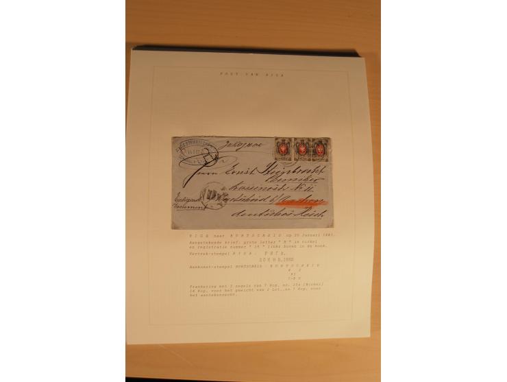 1762/1917, Die Postverbindungen von und nach Riga, Sammlung mit Briefen, Karten und Ganzsachen, dabei die Stempel Rigas ab 17