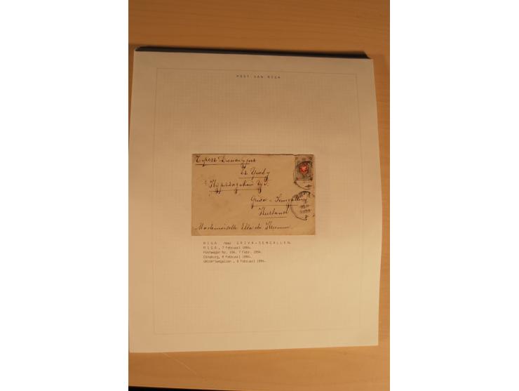 1762/1917, Die Postverbindungen von und nach Riga, Sammlung mit Briefen, Karten und Ganzsachen, dabei die Stempel Rigas ab 17