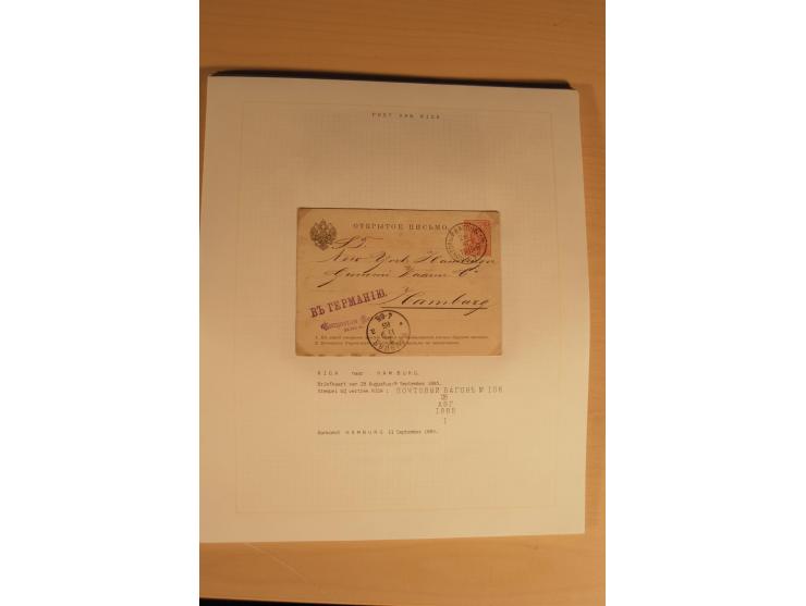 1762/1917, Die Postverbindungen von und nach Riga, Sammlung mit Briefen, Karten und Ganzsachen, dabei die Stempel Rigas ab 17